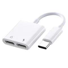 2in1変換イヤホンジャック イヤホン充電 リモコン通話 Android/iPad/iPadPro /iphone15/16シリーズ