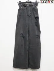 ミュウミュウ MIUMIU デニム パンツ GWP430 10KX AMM1 2021 1543 ダメージ加工 ブラックデニム サイズ24 【中古】 ジーンズのサムネイル