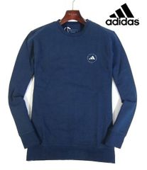 ※水189新品▼春秋 アディダスゴルフ adidas Golf 長袖カットソー 【 L 】 中間厚 長袖Tシャツ アディダス 綿スムースストレッチ 紺系