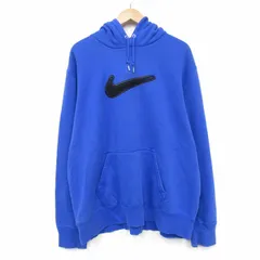 XL/古着 ナイキ NIKE 長袖 スウェット パーカー メンズ ビッグロゴ 大きいサイズ 青 ブルー 25oct04 中古 スエット トレーナー トップス