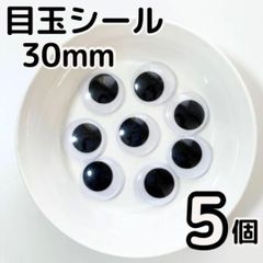 目玉シール 30mm 5個 活目 動眼 粘土工作 クリスマス サンタ 工作 ペープサート あみぐるみ 指人形 紙芝居 粘土工作 キッズクラフト パペット DIY お子様の工作 夏休みの工作 ハロウィン ハンドメイド 手袋シアター