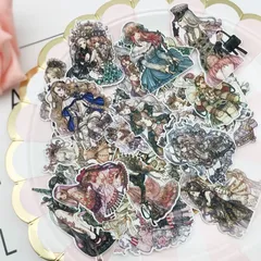 レトロ　コラージュ　素材　シール　女の子