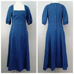 ZARA ザラ デニムワンピース USA M 無地 パフスリーブ