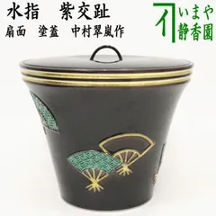 Ｒ２６５　水指　『平安　松谷造』『浅黄交趾』『青海波文』『平水指』　共箱　茶道具 R265 水指 『平安 松谷造』『浅黄交趾』『青海波文』『平水