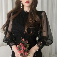 シャツ パーティーショー 新作 サッと合わせるだけで超美しい レース レディース