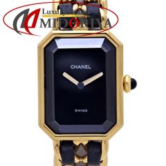 CHANEL シャネル プルミエール Lサイズ H0001 483011003【電池交換済】 GP(ゴールドメッキ）x革  レディース/130194【中古】【腕時計】