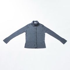 ジョンスメドレー JOHN SMEDLEY リブニット シャツカーディガン チャコールグレー メリノウール ハイゲージ トップス ポロシャツ