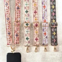 インド刺繍リボン スマホショルダー ショルダーストラップ ショルダーベルト カラフルモロッカン