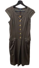 バーバリー Burberry ロンドン London 三陽商会 フレンチスリーブ ドレス French Sleeve Dress ゴールドボタン ノバチェック BROWN 茶色 FMA90-562-55 ワンピース ブラウン SIZE40 104LT-125