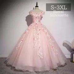 パーティドレス ドレス 花柄 ワンピース 大きいサイズ ピンク オフショルダー 刺繍 謝恩会 結婚式 ロング丈 透け感 フェミニン S S M L XL LL 2XL XXL 3XL XXXL パーティー お呼ばれ 着痩せ レース プリンセス