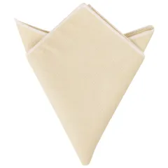 Elerevyo メンズ コットン ハンカチ クラシック ソリッドカラー ポケットチーフ フォーマルスーツ用 ベージュ Free Size