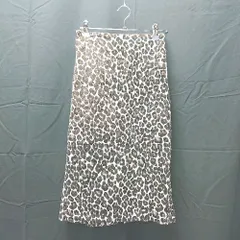 ◇ N.　エヌドット ウエストゴム　裏地　スリット　ヒョウ柄 ひざ丈 タイト スカート サイズM ブラウン系 レディース E  【1303290023810】