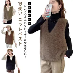 ニットベスト レディース 秋冬 シャギーニット ベスト シャギーベスト ニット Vネック レイヤード シャギーニットベスト ジレ トレンド トップス 毛足長め モヘア プルオーバー セーター ノースリ#zjjj2255