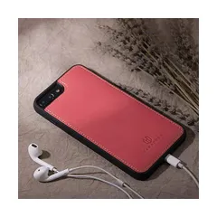 HANATORA iPhone8 Plus/ iPhone7 Plus ケース 本革 スマホケース イタリアンレザー ピンク レッド 桜 赤