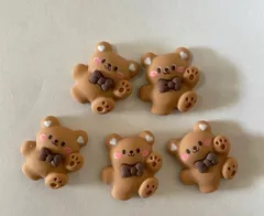 可愛い　くまちゃん　デコパーツ5個