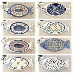 魚の大皿　幅37.5cm WIZA　ポーリッシュポタリー　陶器製食器　ポーランド