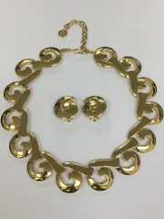 美品！格安！GIVENCHY ジバンシー 渦巻き うずまき GP ゴールド チョーカー ネックレス イヤリング セット ヴィンテージ