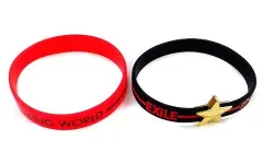【中古】アクセサリー(非金属)(男性) EXILE(ブラック・文字レッド＆レッド) ゴムブレス2本セット 「EXILE LIVE TOUR 2015 “AMAZING WORLD”」 EXILE CAPSULE景品
