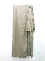 ◇ MAJESTIC LEGON フロントスリット プリーツ ベルトデザイン ロング タイト スカート サイズM ブラウン レディース E  【1310050005771】