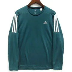 アディダス adidas ランニング メッシュ 長袖 シャツ climalite 吸汗速乾 グリーン 緑 L