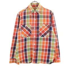 SUGAR CANE シュガーケーン チェック柄 長袖 シャツ S オレンジ系 東洋エンタープライズ メンズ 古着