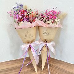 カラフル♡かすみ草ブーケ　フラワーブーケ　花束　スワッグ