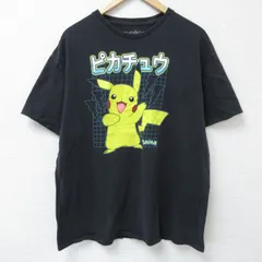 XL/古着 半袖 Tシャツ メンズ アニメ ニンテンドー ポケットモンスター ポケモン ピカチュウ コットン クルーネック 黒 ブラック 25may23 