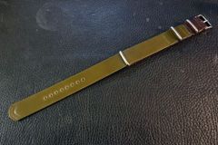 ◆コードバンNATO G10Strap◆最高品質国産アニリン染めコードバン オリーブグリーン カスタムオーダー(ラグ幅/バックルカラー) 受注生産(納期10日前後) 腕時計ベルト