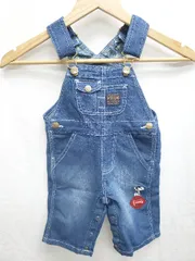 ◇ Wrangler × PEANUTS キッズ 子供服 デニム スヌーピー オーバーオール サイズ80 ネイビー 女の子 男の子 P  【1407100035007】