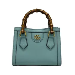 GUCCIグッチ ダイアナ 水色ラフィア ミニ トートバッグ Gucci 【公式】 (グッチ)〔グッチ ダイアナ〕ミニ トートバッグ