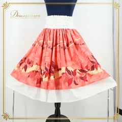 フラダンス 衣装 パウスカート レッド系 フラ ダンス ダブル 花柄 白 赤 黄 レッスン 練習 ハワイアンプリント アロハ かわいい 落ち着いた色 ハワイアン スカート ふんわり ホワイト系 イエロー系