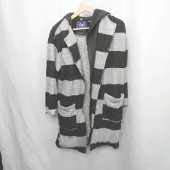 ◇ ⊇ RODEO CROWNS WIDE BOWL ボーダー柄 ロング丈 長袖 カーディガン サイズS グレー ブラック レディース E  【1505130001426】