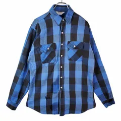 70s80sUSA製ファイブブラザーFive Brotheフランネルシャツヘビーネルシャツゴツネルバッファローチェック柄ブルー青ブラック黒vintageヴィンテージ41009