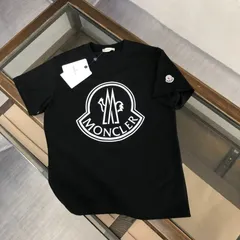 モンクレール グレイググリーン プリント ブラック L Tシャツ