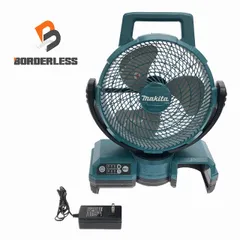 ☆中古品☆ makita マキタ 14.4V/18V 充電式ファン CF203D 青/ブルー 本体+ACアダプター 小型 コードレス 扇風機 送風機 97668のサムネイル