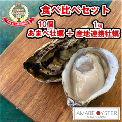 【産地直送・鮮度抜群・生食推奨】あまべ牡蠣10個＋産地連携牡蠣1kg