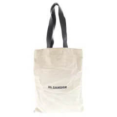 JIL SANDER (ジルサンダー) BOOK GRANDE TOTE ロゴ キャンバス レザー切替 トートバッグ ハンドバッグ アイボリーのサムネイル