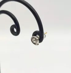 一粒ストーンシルバーピアス　片耳