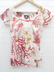 ◇ CLASS クラス 総柄 半袖 カットソー I 42 オフホワイト レッド *  【1002799923538】