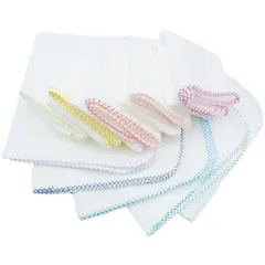 【在庫処分】【10colour】ガーゼ ハンカチ 10枚 セット綿100％ カラーステッチ 千鳥がけ 千鳥縫い 千鳥縫製 日本製 ホワイト 2層 ガーゼ生地 赤ちゃん ベビー用 出産準備 お口拭き よだれふき 沐浴ガーゼ 無蛍光 無塩素加工 学校用 幼稚園