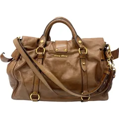 【希少クロコ❗️】miumiu 2way ！レザー　ショルダーバッグ　ブラウン 2025年最新】miumiu ミュウミュウ 2WAYショルダーバッグ