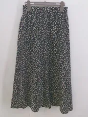 ◇ Techichi テチチ 花柄 ロング フレア スカート サイズF ブラック系 マルチ レディース P  【中古】 【1211230001067】