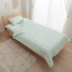 【特価商品】寝具 掛けふとん シングル 冷感 タオルケット キルト ケット 肌ふとん リバーシブル イケヒコ 洗える 『レノ』 グリーン 約140 ×200cm 接触冷感 ひんやり 洗濯機