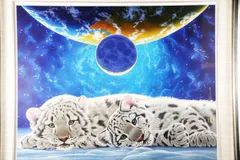 シム・シメール、【WHITE LION MOON】、希少な額装用画集より シム・シメール、【WHITE LION MOON】、希少な額装用画集より