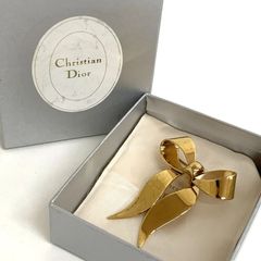 【中古品】Christian Dior クリスチャンディオール リボン ブローチ GT