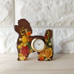 薔薇プードルさんの置時計(濃茶色)