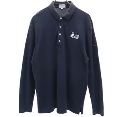 ジャックバーニー ゴルフ 長袖 鹿の子 ポロシャツ 7 ネイビー系 Jack Bunny!! PEARLY GATES メンズ 古着 【240227】