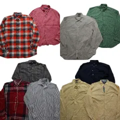 古着卸 まとめ売り ノーティカ NAUTICA 長袖シャツ 10枚セット (メンズ L /XL ) マドラス チェック ボタンダウン ストライプ 古着 NA9442