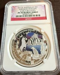 2012 SILVER $1 Atralian Antarctic Territy EMPERPENGUIN NGC PF 70 UC ER