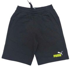 セール★プーマジュニア裏毛ショートパンツ★160黒x黄色新品